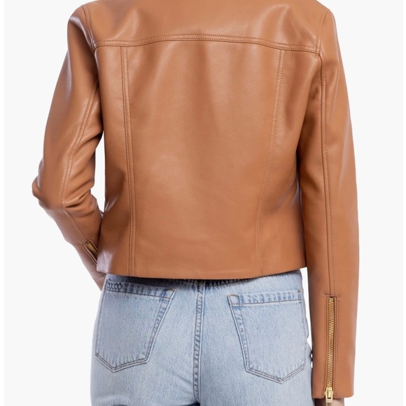 NWT Blank NYC Camel Faux Leather Moto Jacket - Picture 2 of 8